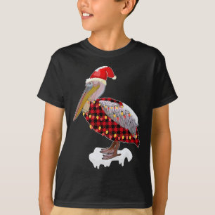 Christmas Bird Pelican Santa Hat Costume Bird Love T-Shirt