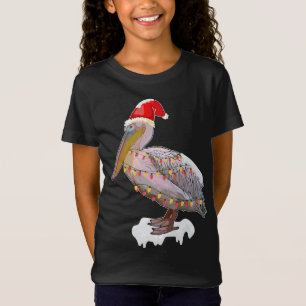 Christmas Bird Pelican Santa Hat Costume Bird Love T-Shirt