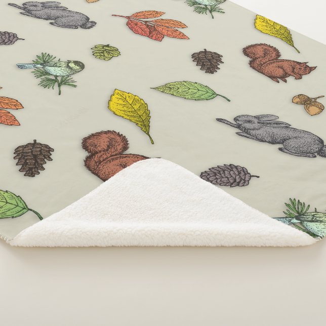 Christmas Bird Red Grey Sherpa Blanket (3/4)