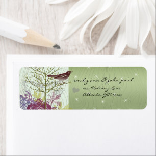 Christmas Bird Return Address Labels -