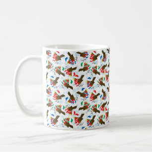 christmas bird santa coffee mug