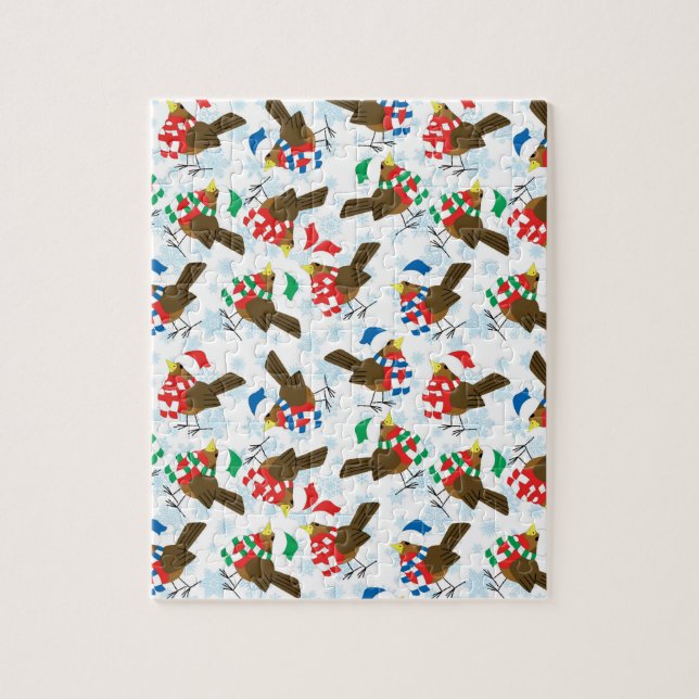 christmas bird santa jigsaw puzzle (Vertical)