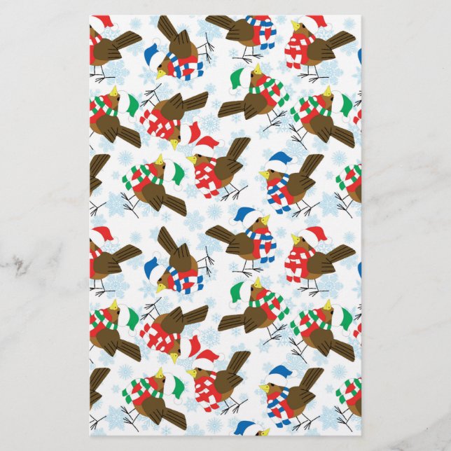 christmas bird santa stationery (Front)