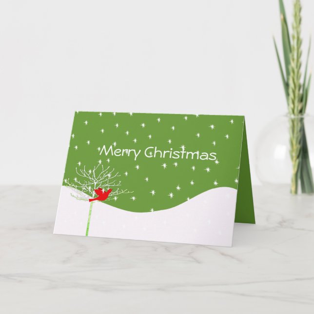 Christmas Bird - With Your Photo Inside Holiday Card (Front)