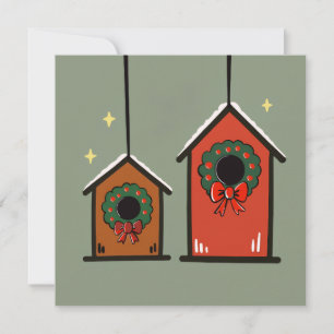 Christmas Birdhouse – Cozy Minimal Design Card