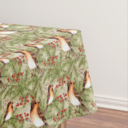 Christmas Birds and Pine Boughs Tablecloth