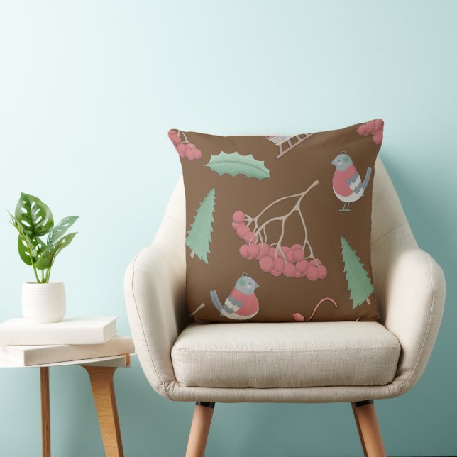 Christmas Birds and Sleds Cushion (Chair)
