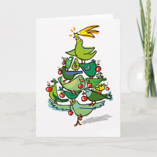 christmas birds holiday card