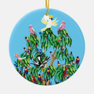 Christmas birds in Australia Ceramic Tree Decoration