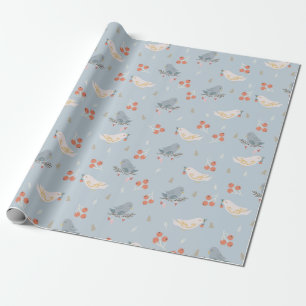 Christmas Birds Seamless Pattern Wrapping Paper