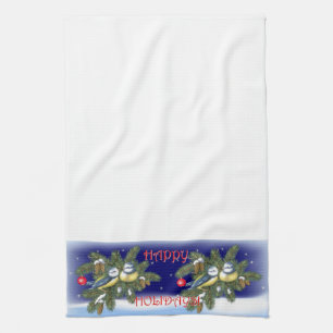 Christmas Birds Tea Towel