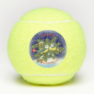 Christmas Birds Tennis Balls