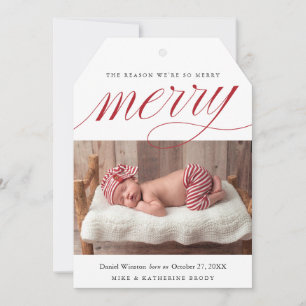 Christmas Birth Announcement, Newborn Holiday Card