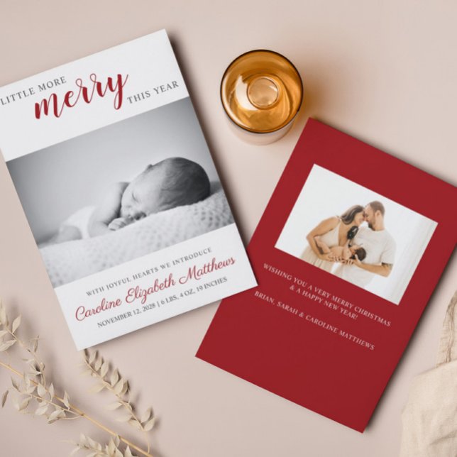 Christmas Birth Announcement Photo Holiday Card (Creator Uploaded)