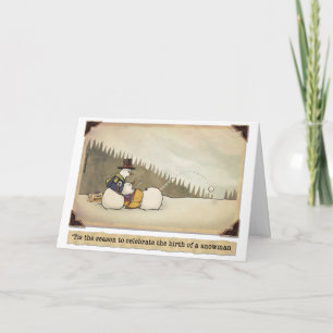 Christmas: Birth of a Snowman Card