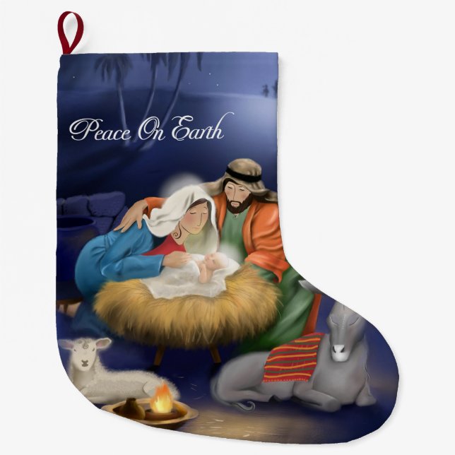 Christmas Birth Of Jesus Stocking (Front)