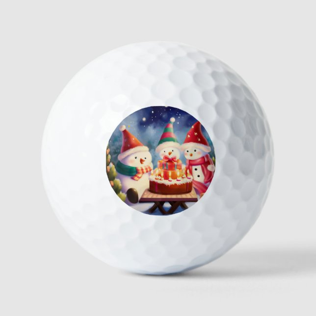 Christmas Birthday (10) Golf Balls (Front)