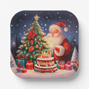 Christmas Birthday 10 Paper Plate