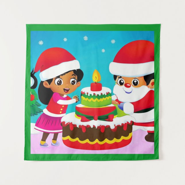 Christmas Birthday 3 Tapestry (Front)