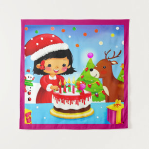 Christmas Birthday 7 Tapestry