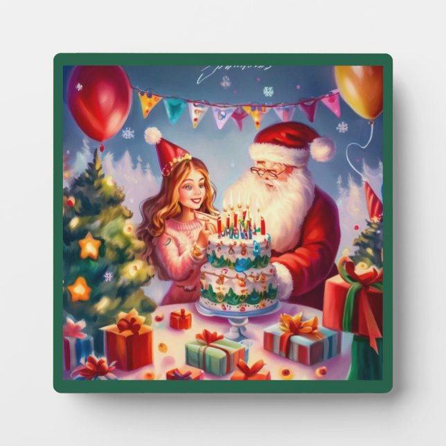 Christmas Birthday 8 Plaque (Front)