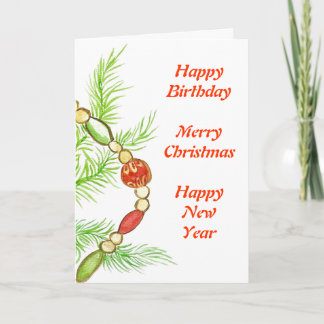 Christmas Birthday Card