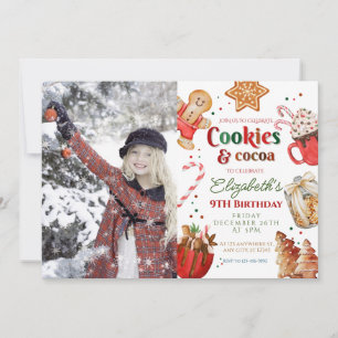 Christmas birthday cookies and cocoa Festive  Invitation