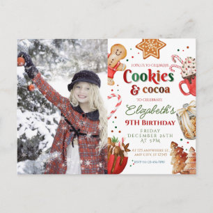 Christmas birthday cookies and cocoa Festive  Postcard