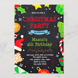 Christmas birthday gift exchange invitation
