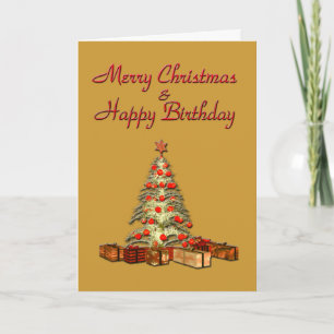 Christmas Birthday Gold Card