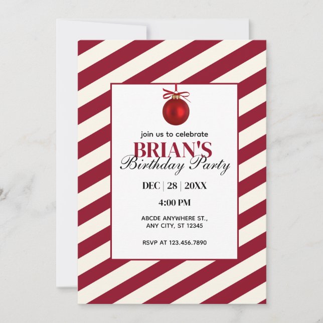 Christmas birthday invitation (Front)