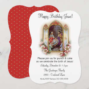 Christmas Birthday Party Celebration for Jesus Invitation