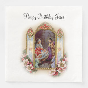 Christmas Birthday Party Celebration for Jesus Napkin
