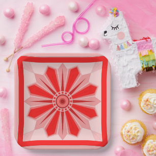 CHRISTMAS, BIRTHDAY, PARTY FLOWER ART PAPER PLATE