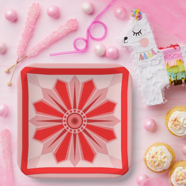 CHRISTMAS, BIRTHDAY, PARTY FLOWER ART PAPER PLATE (Party)