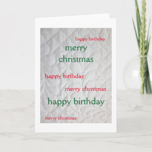 Christmas Birthday Quilted 2 Holiday Card