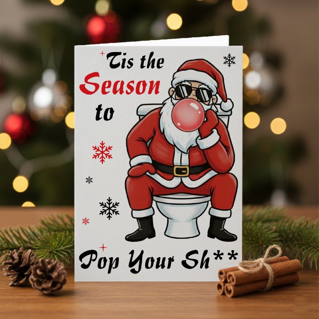 Christmas Birthday Santa Claus Sunglasses Funny Card (Creator Uploaded)