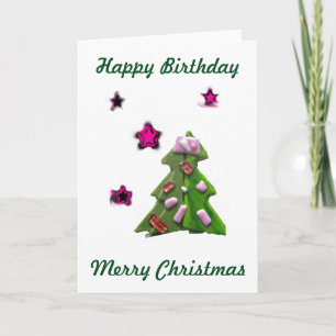 Christmas Birthday Seeing Stars Dec. 25 Holiday Card