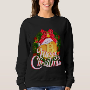 Christmas Bitcoin inside Holiday Wreath Sweatshirt