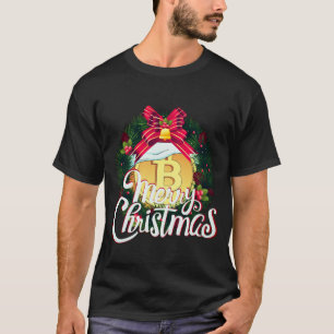 Christmas Bitcoin inside Holiday Wreath T-Shirt