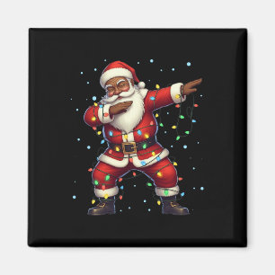 Christmas Black African American Dabbing Santa Cla Magnet