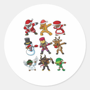 christmas black african american santa claus dabbi classic round sticker