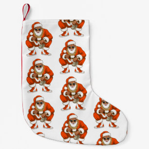 Christmas Black African American Santa Holiday Small Christmas Stocking