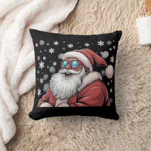 Christmas Black African American Santa Xmas Cushion