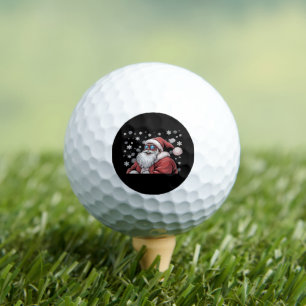 Christmas Black African American Santa Xmas Golf Balls