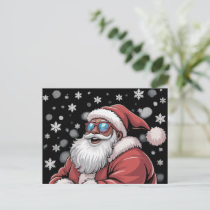 Christmas Black African American Santa Xmas  Holiday Postcard
