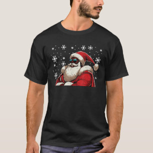 Christmas Black African American Santa Xmas Men Wo T-Shirt