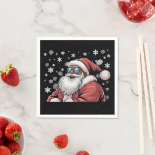 Christmas Black African American Santa Xmas Napkin