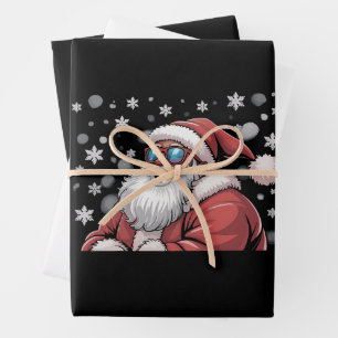 Christmas Black African American Santa Xmas Wrapping Paper Sheet