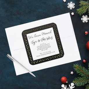 christmas Black and gold Address Stickers
